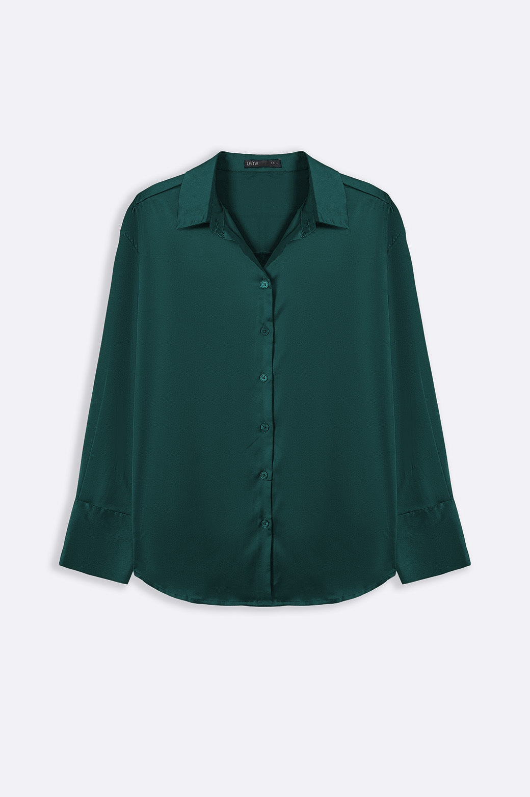 TEAL GREEN BASIC SILK SHIRT
