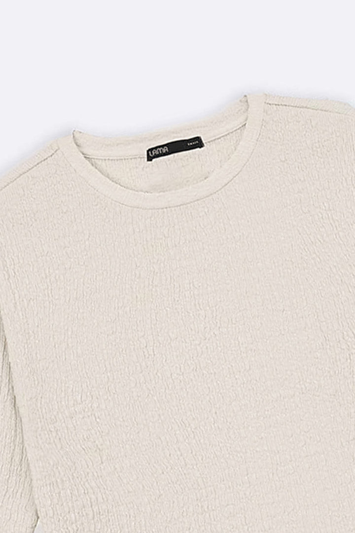 OFF WHITE TEXTURED STRETCHY TOP