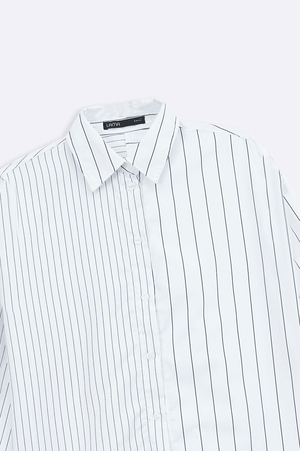 WHITE CURVE ASYMMETRIC SHIRT
