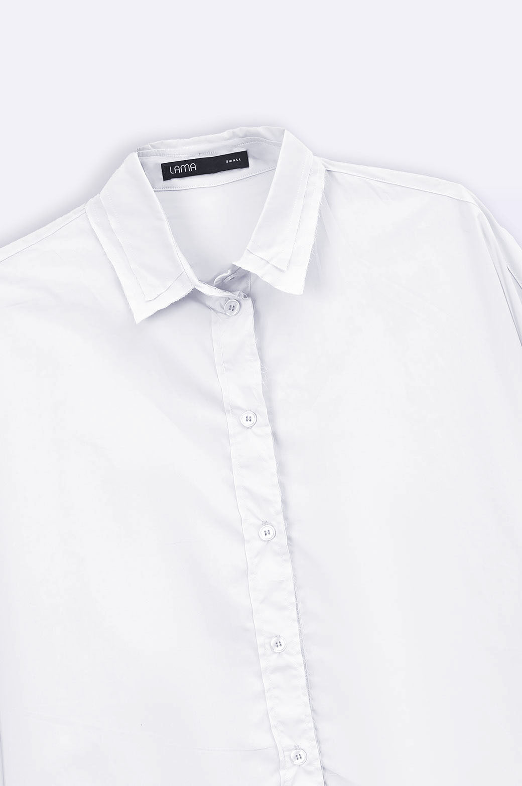 WHITE CURVE FRAYED SHIRT