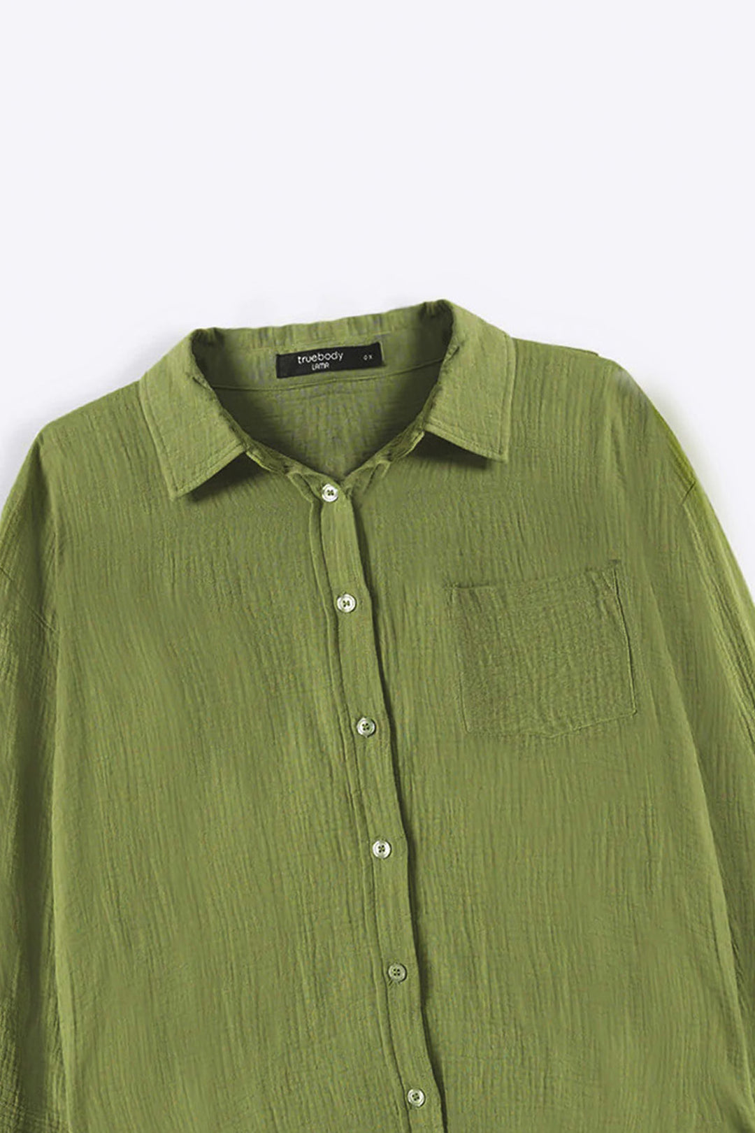 GREEN CURVE MUSLIN SHIRT