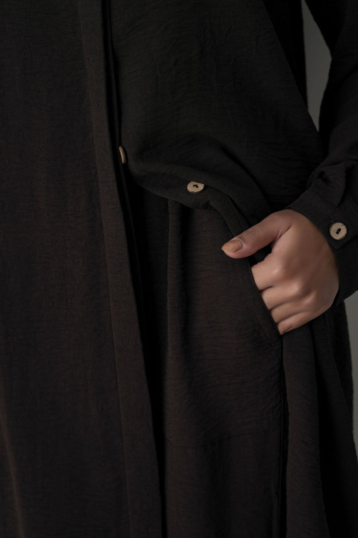 COFFEE SLINKY WIDE LEG PANTS