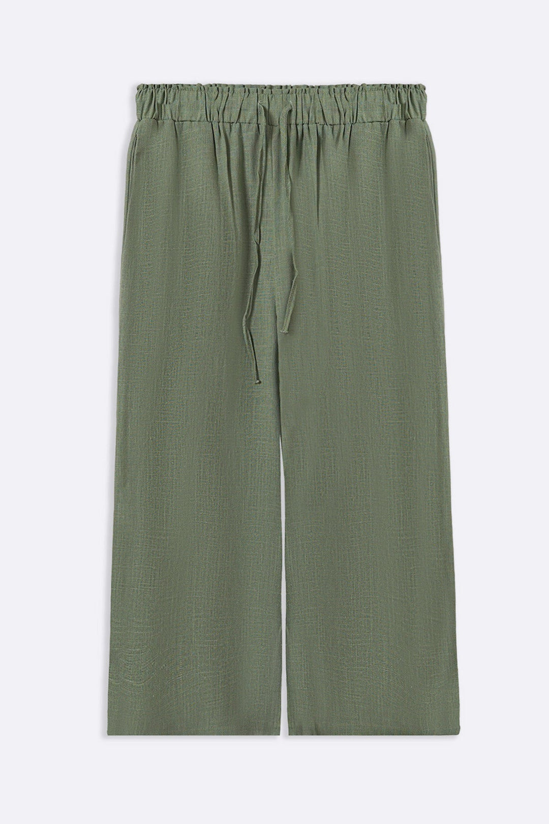 GREEN LINEN BLEND CULOTTES