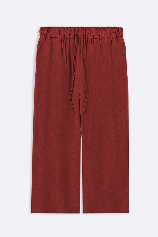 RUST LINEN BLEND CULOTTES