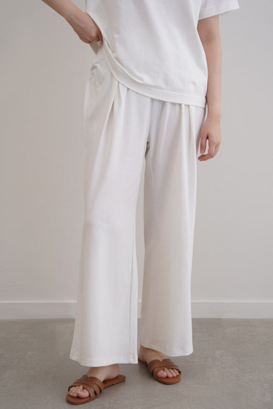 STRAIGHT BOX-PLEAT TROUSERS