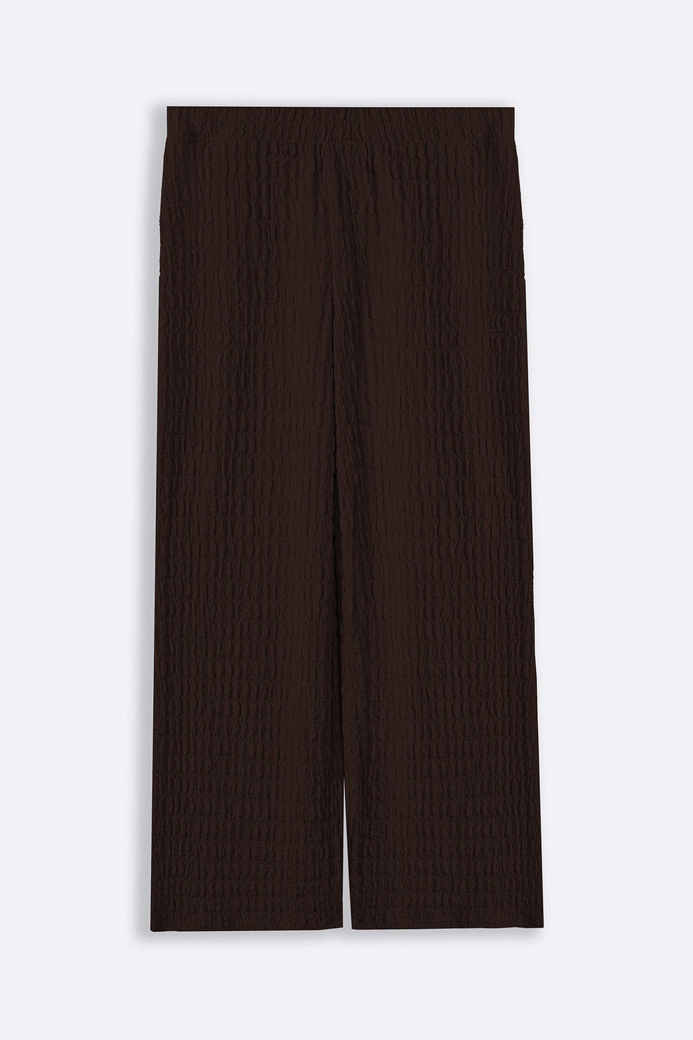 BROWN BUBBLE CRINKLE PANTS