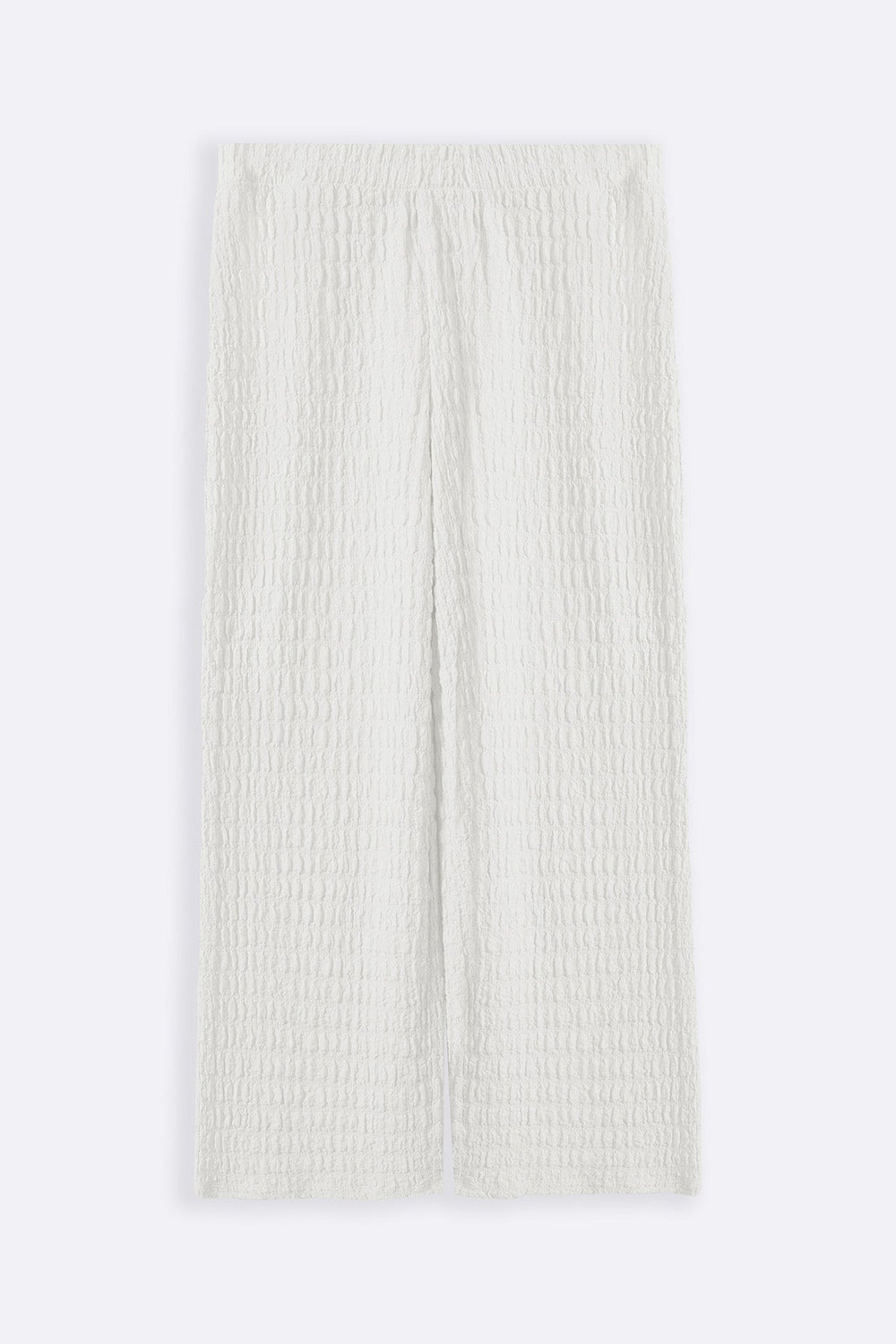 WHITE BUBBLE CRINKLE PANTS