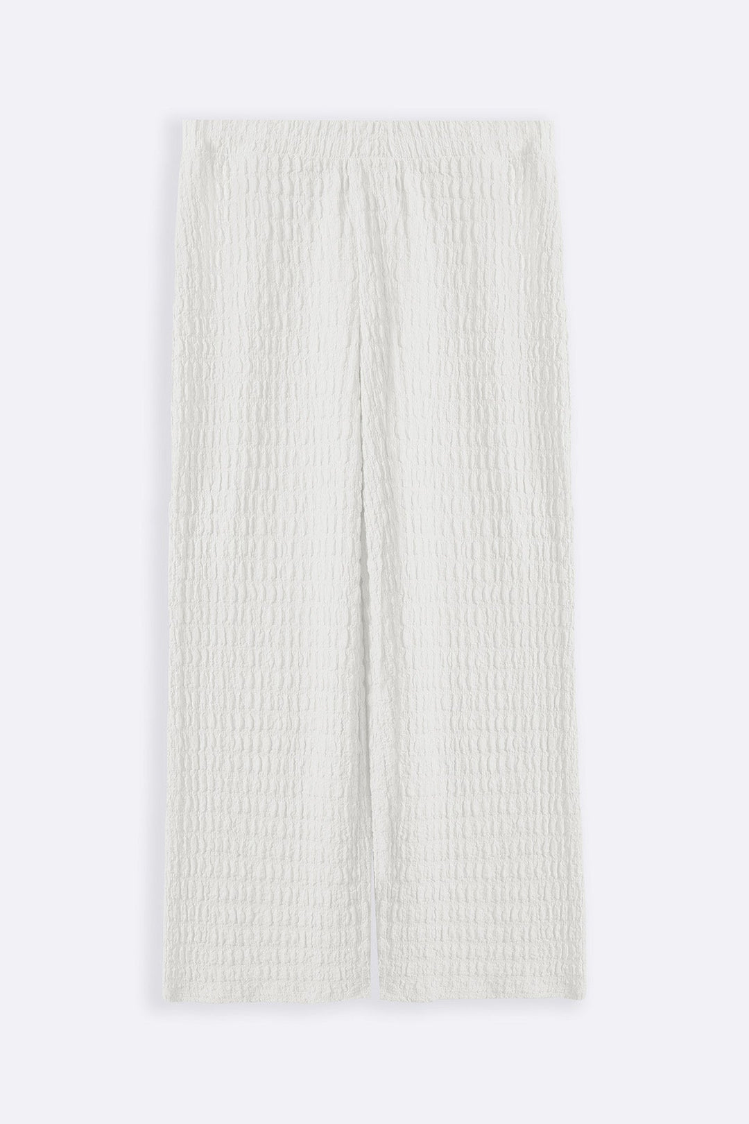 WHITE BUBBLE CRINKLE PANTS