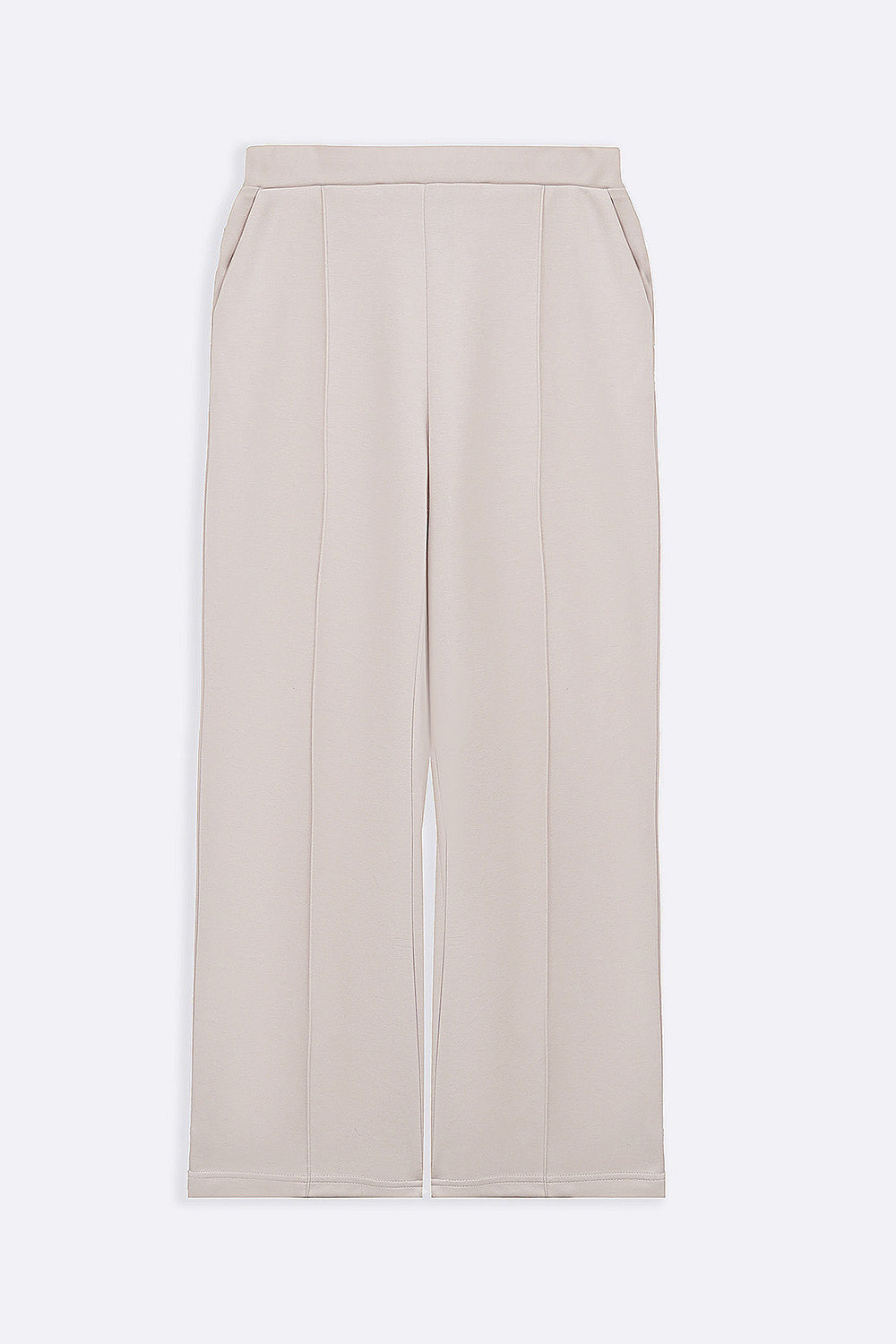 BEIGE STRAIGHT LOOSE TROUSERS