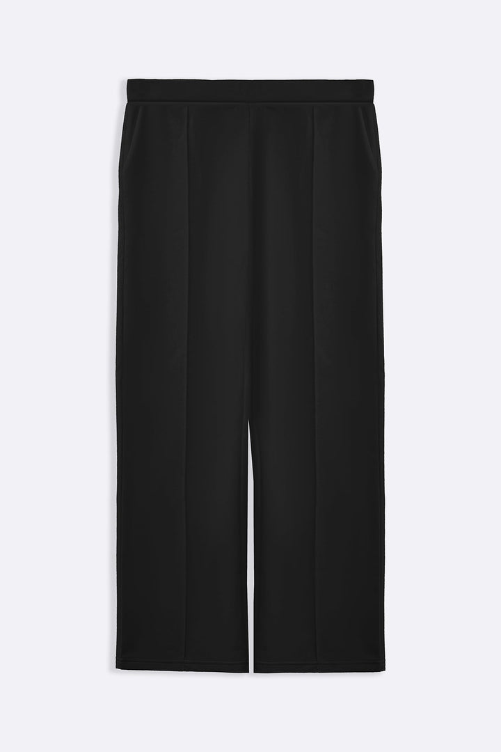 BLACK STRAIGHT LOOSE TROUSERS