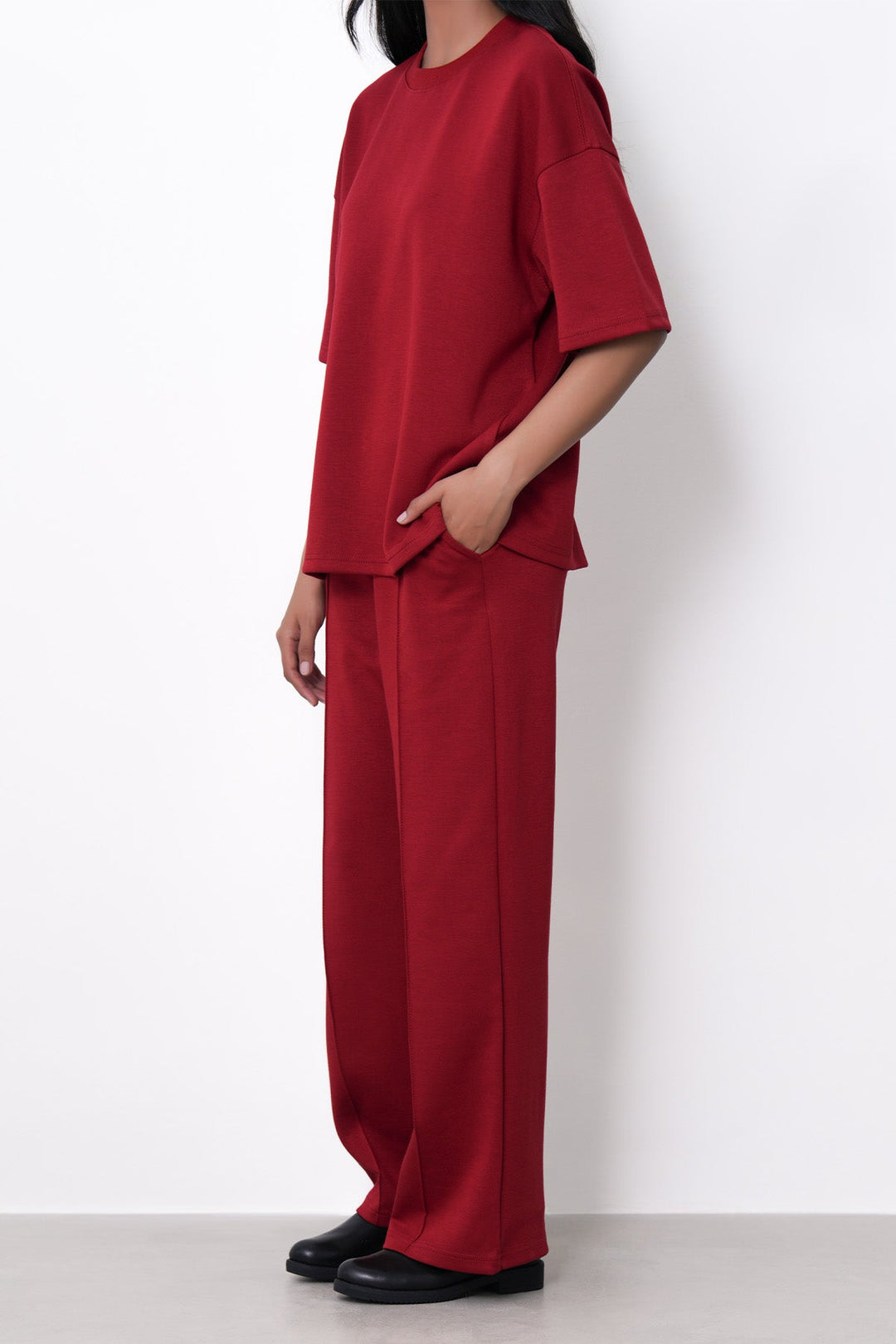 RED CHERRY-STRAIGHT PANTS