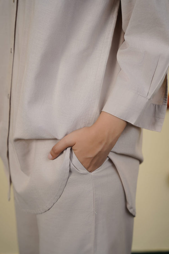 BEIGE ESSENTIAL COTTON CULOTTES