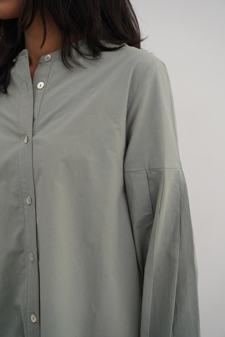 GREEN MINIMALIST TUNIC DRESS