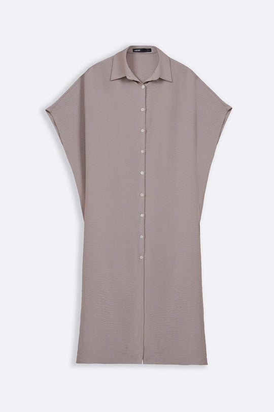 SLATE GREY BATWING KAFTAN-DRESS