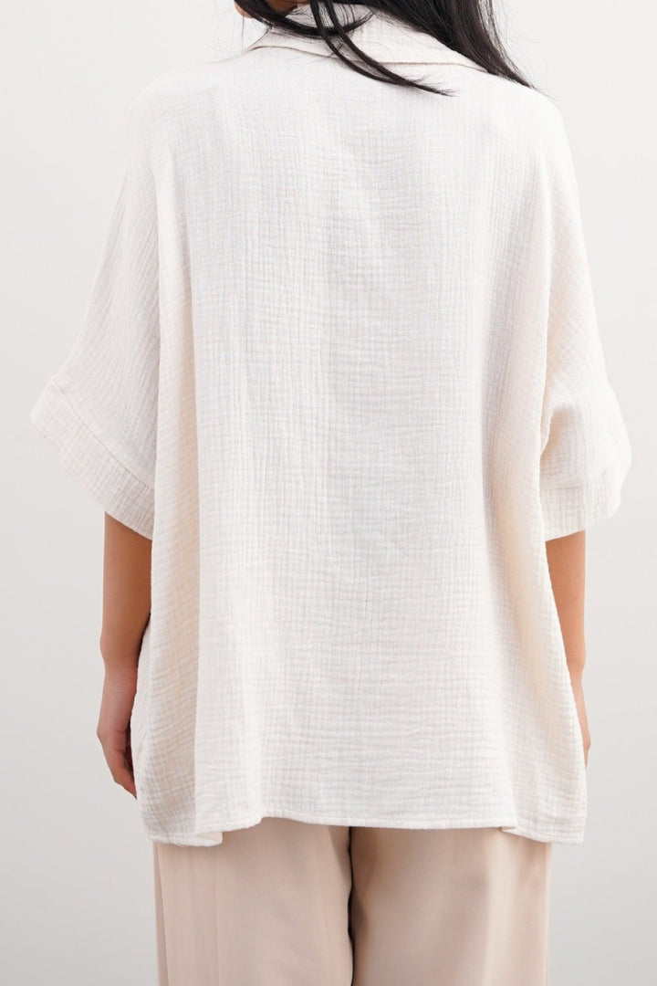WHITE ORGANIC MUSLIN SHIRT