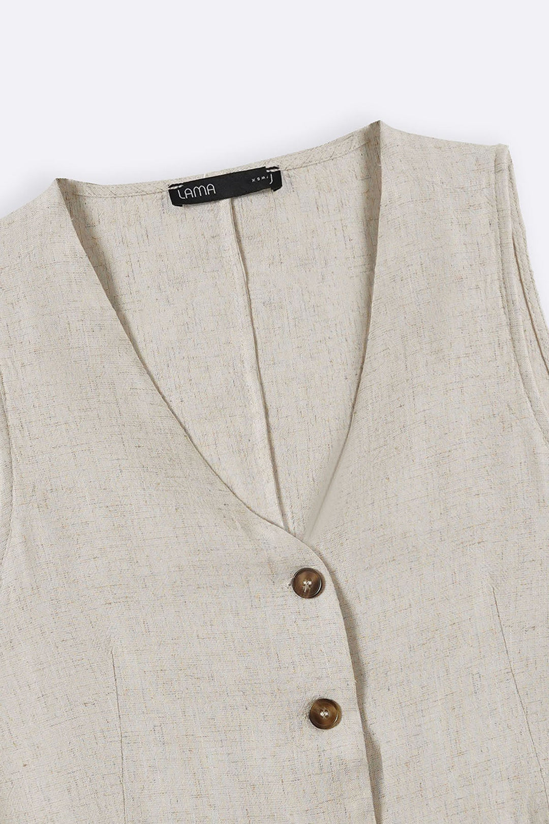 BEIGE CASUAL LINEN VEST