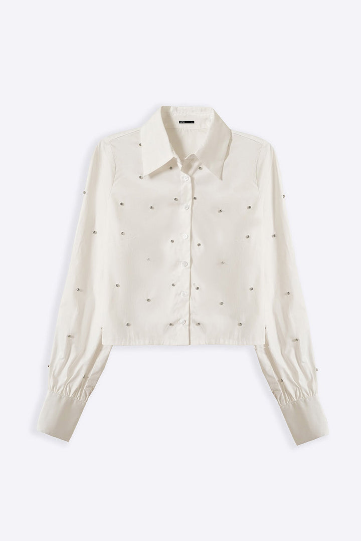 WHITE BOXY DATE NIGHT SHIRT