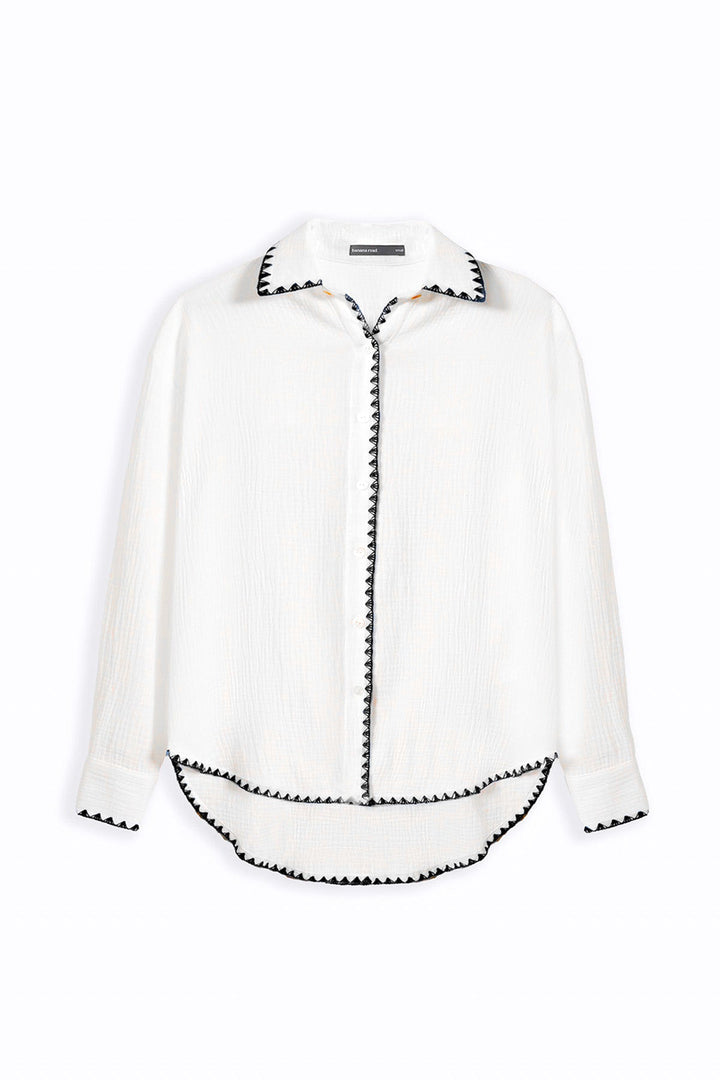 BLACK MUSLIN RESORT SHIRT
