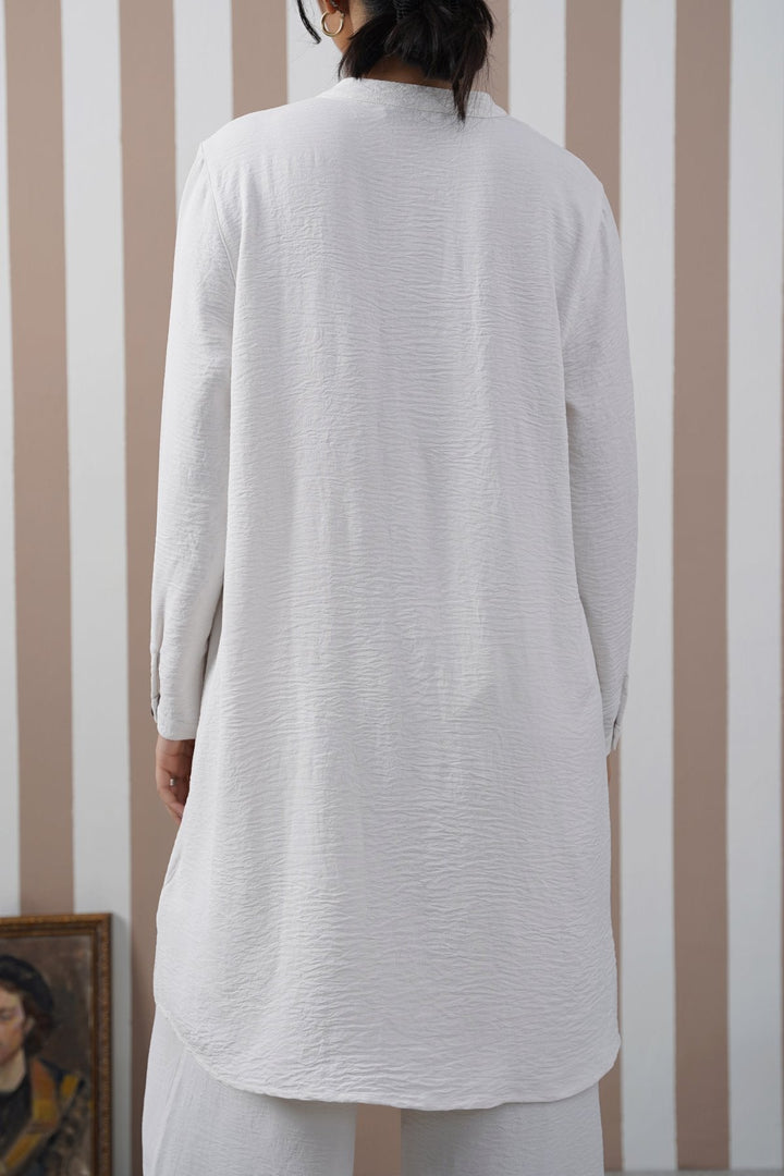 CREAM SLINKY LONG TUNIC