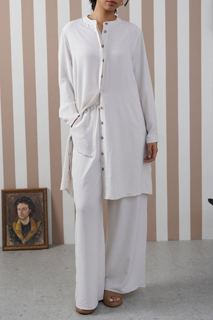 CREAM SLINKY LONG TUNIC