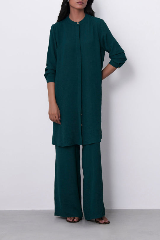 EMERALD GREEN SLINKY LONG TUNIC