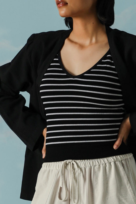 BLACK COMFORT BRA TANK TOP
