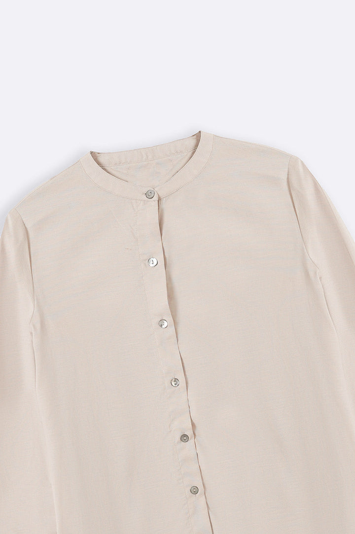 BEIGE COTTON FLARE TUNIC