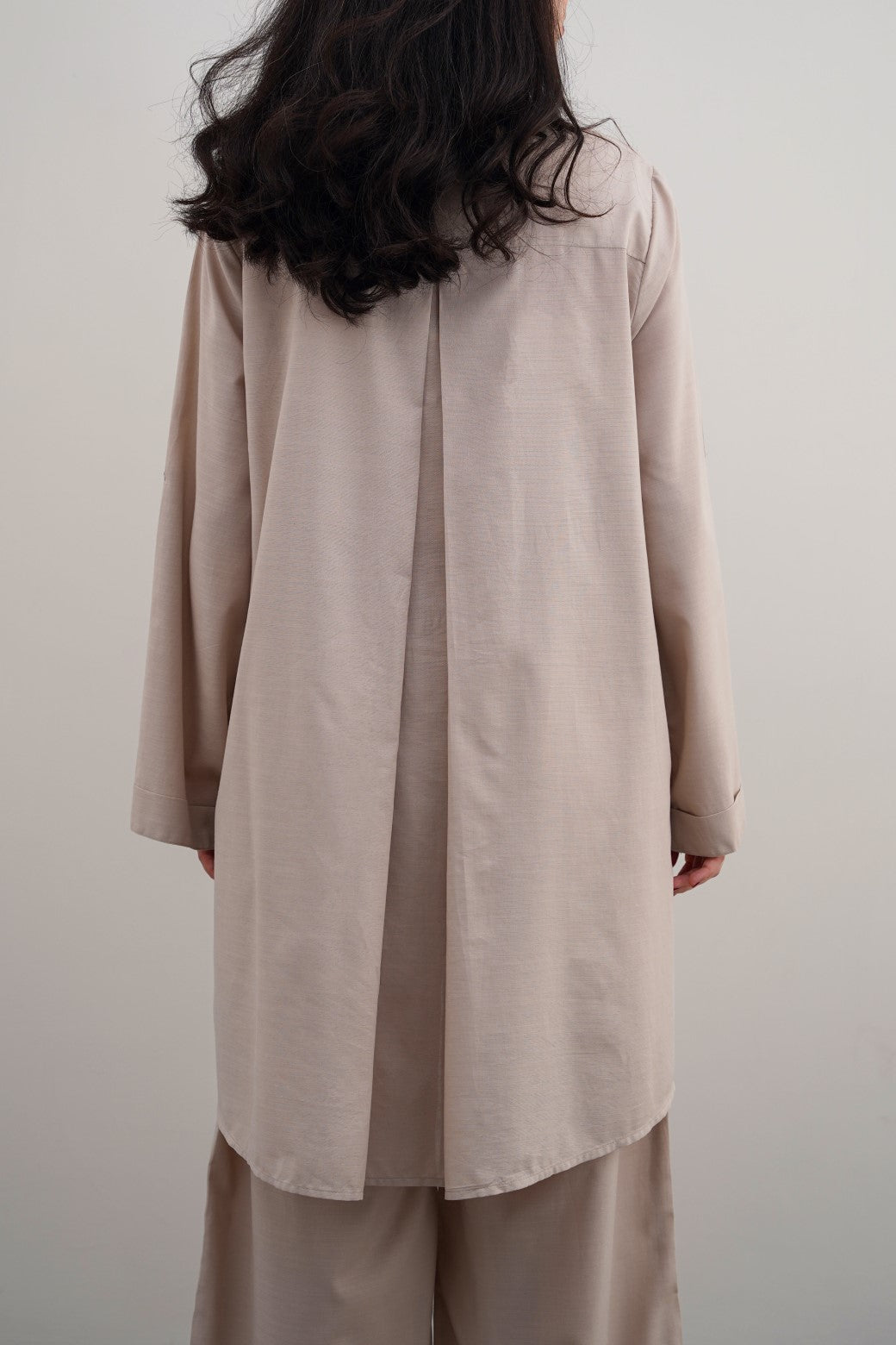 BEIGE COTTON FLARE TUNIC