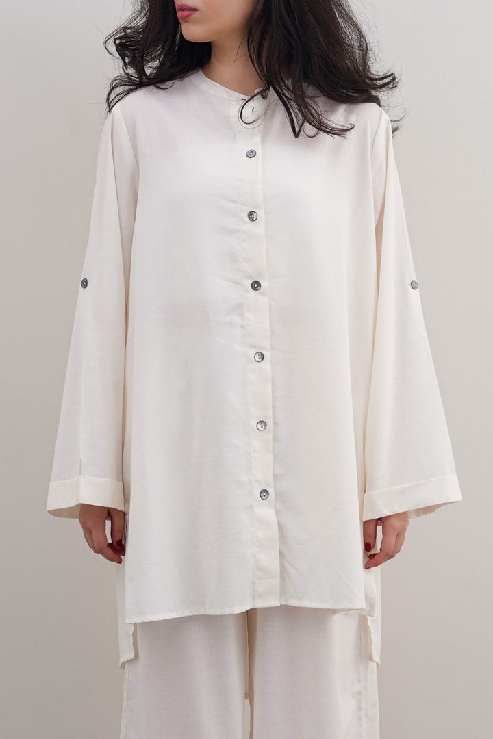 WHITE COTTON FLARE TUNIC