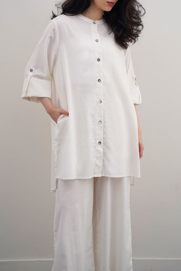 WHITE COTTON FLARE TUNIC