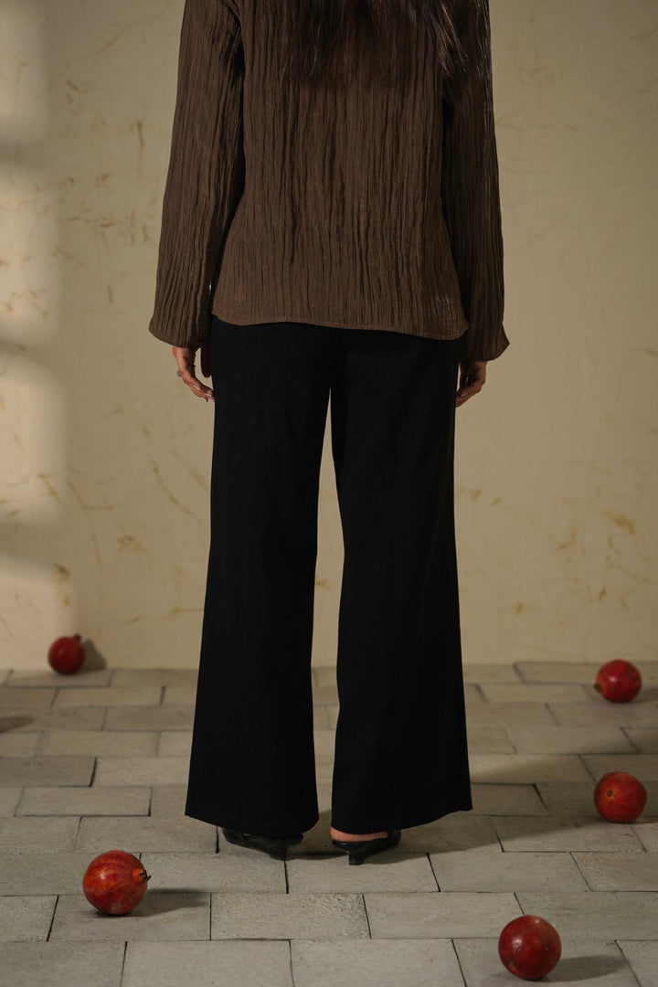 BLACK SEMI-FORMAL KNIT PANTS