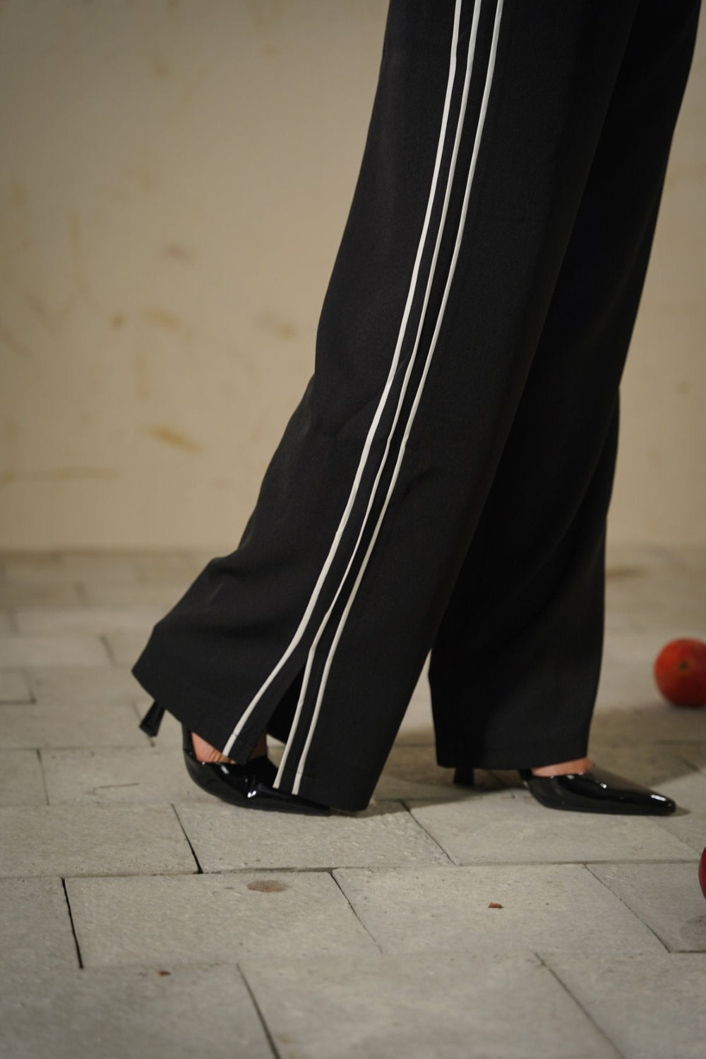 BLACK SPORTS CHIC WIDE PANTS