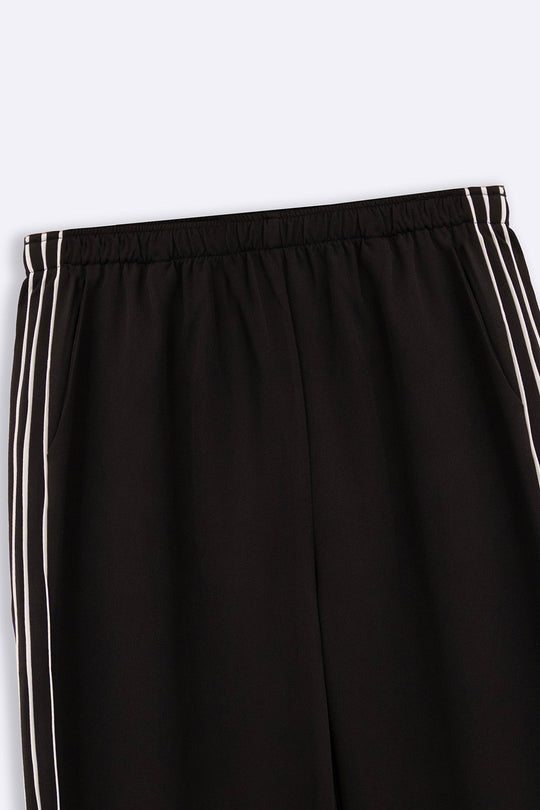 BLACK SPORTS CHIC WIDE PANTS