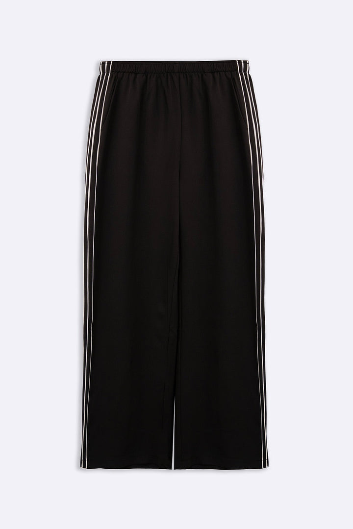 BLACK SPORTS CHIC WIDE PANTS