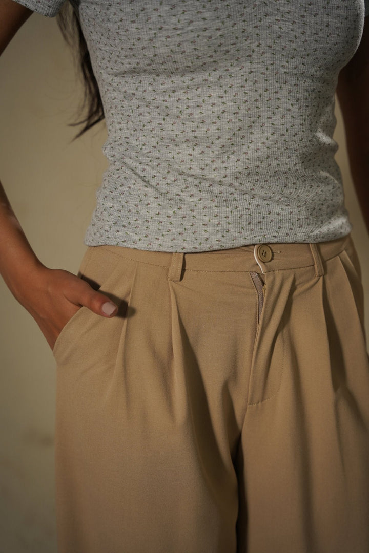 BEIGE CLASSIC TAILORED PANTS