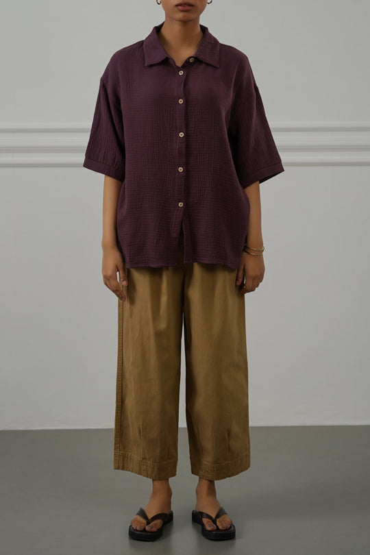 COTTON HERRINGBONE PANTS