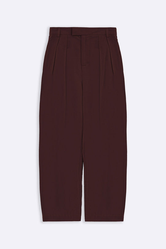 BURGUNDY SLOUCHY PLEATED PANTS
