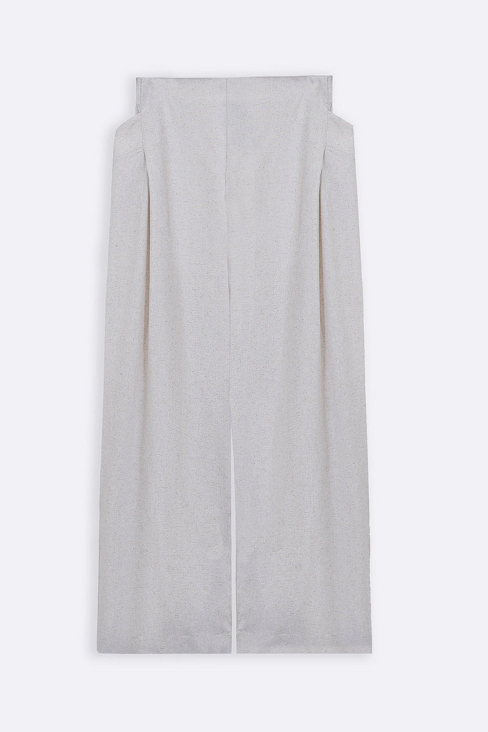 OAT WHITE PLEAT LINEN BLEND PANTS