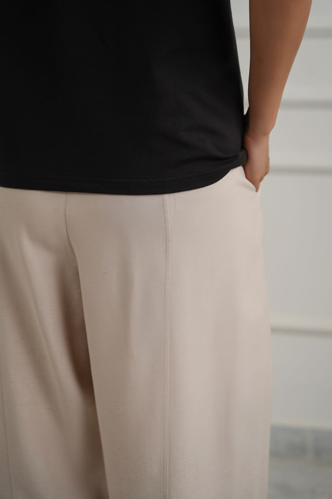 COTTON-TENCEL CROPPED PANTS