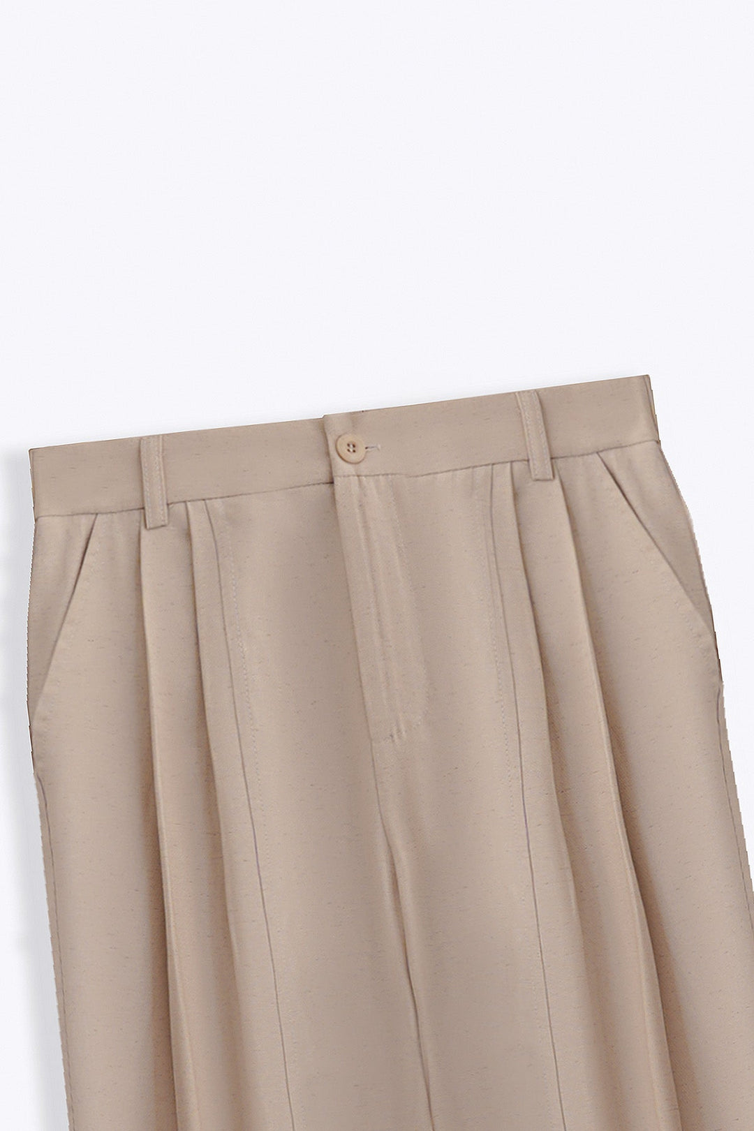 OAT WHITE COTTON-TENCEL CROPPED PANTS