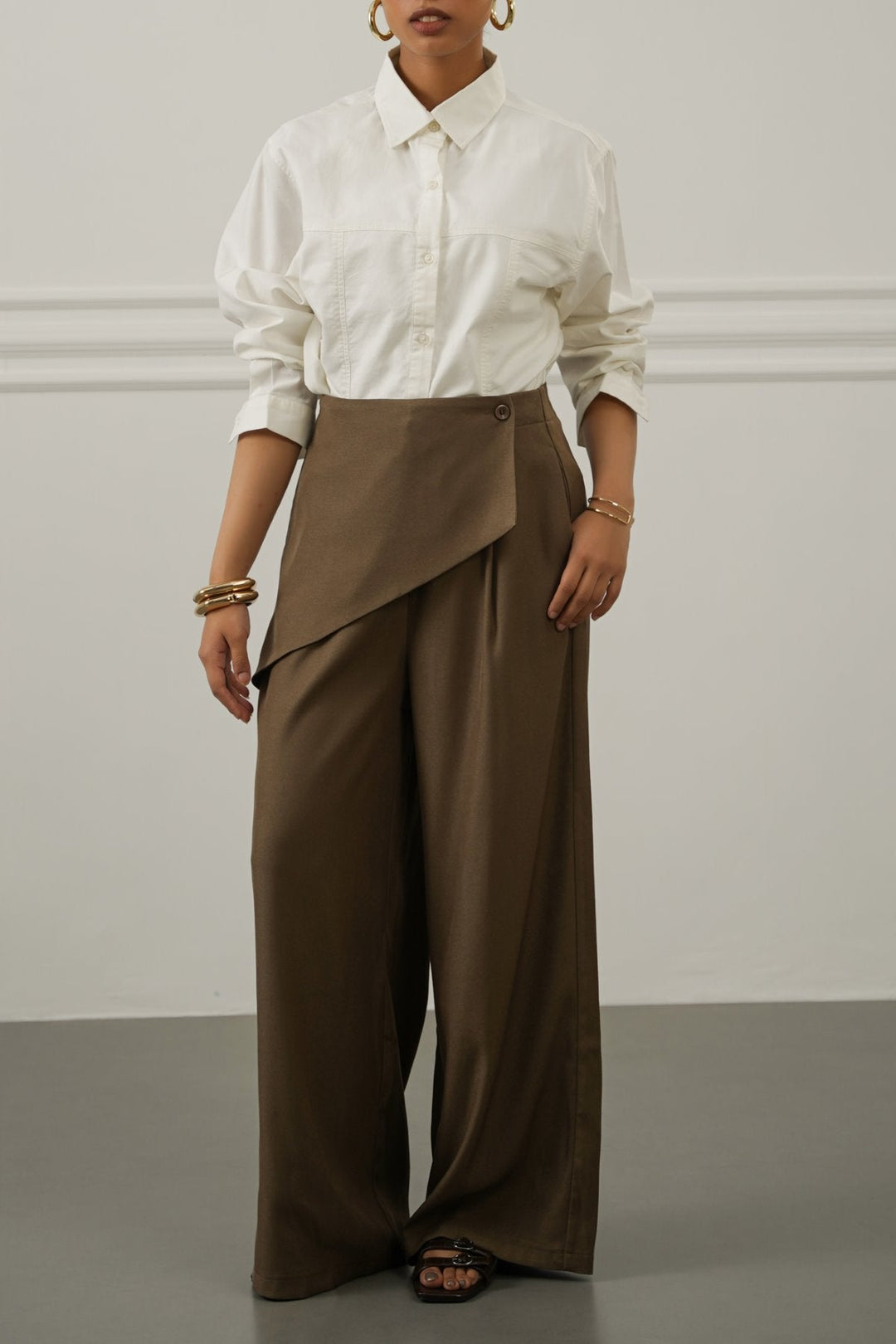 TAUPE SKIRT OVERLAY PANTS