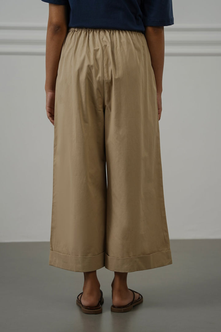 POPLIN TURN UP PANTS