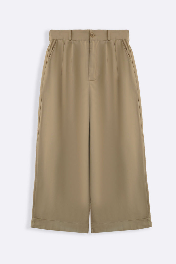 POPLIN TURN UP PANTS