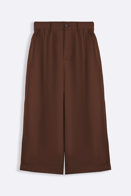 POPLIN TURN UP PANTS