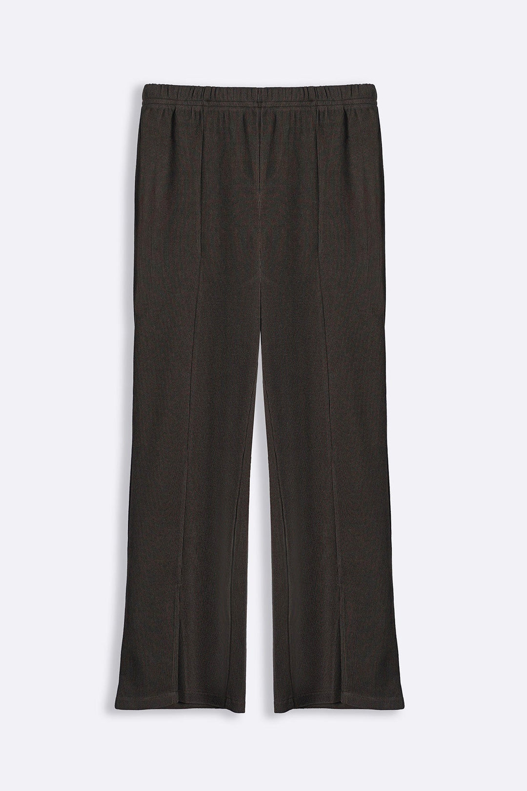 BROWN TAPERED SLIT PANTS