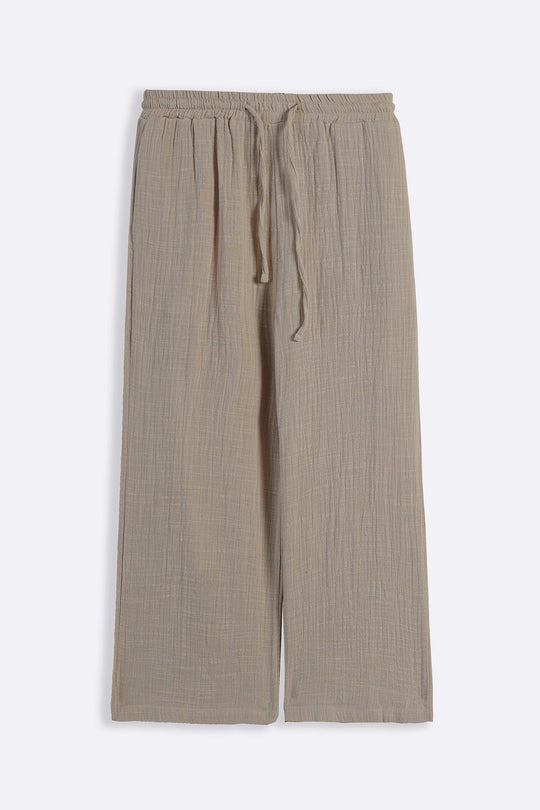 BEIGE SIMPLE COTTON PANTS