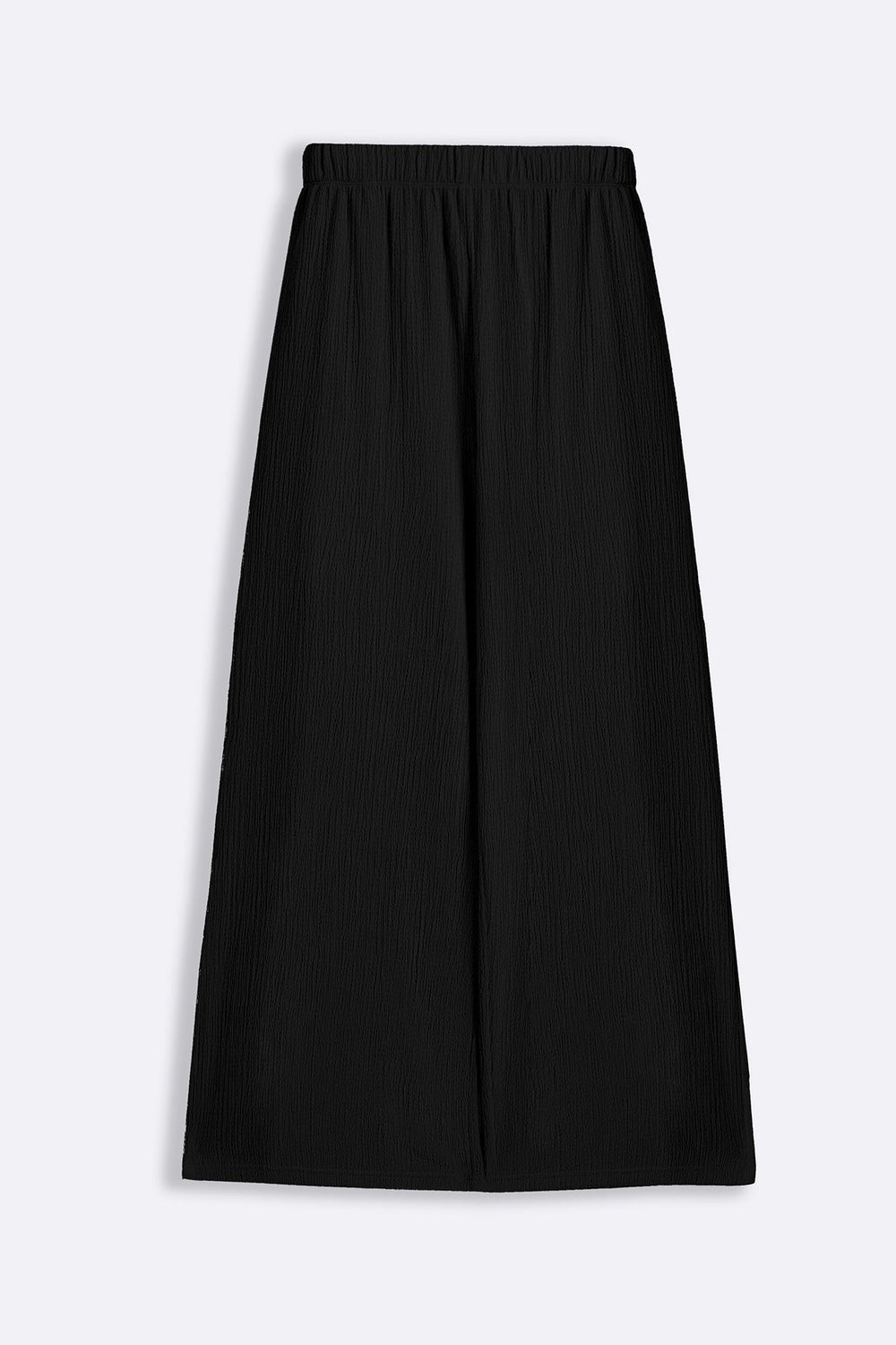 BLACK CRINKLE KNIT PANTS