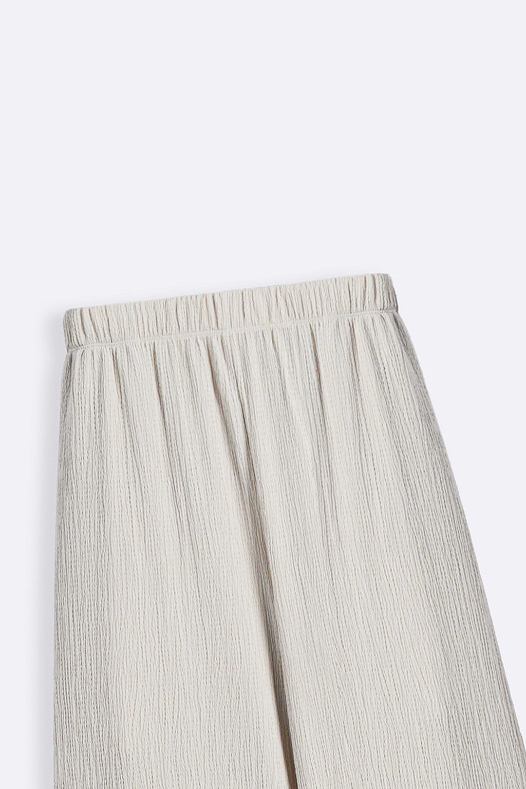 IVORY CRINKLE KNIT PANTS