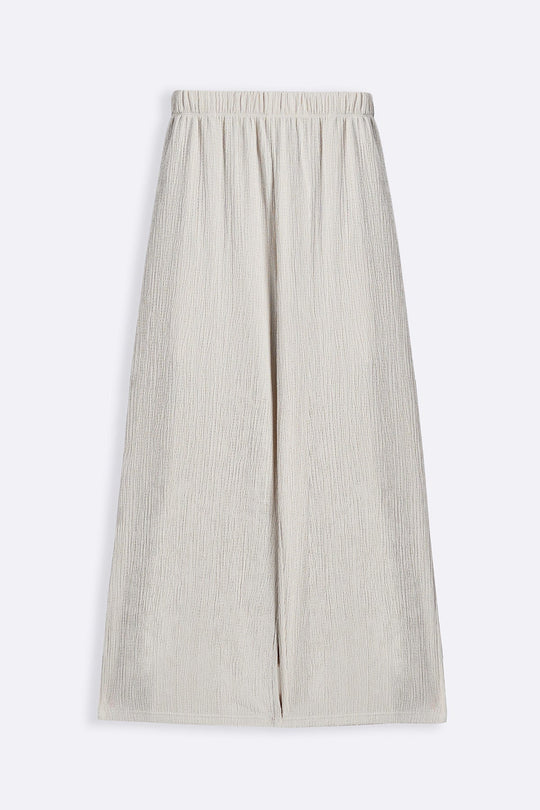 IVORY CRINKLE KNIT PANTS