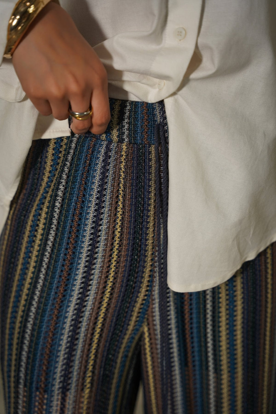 NAVY RESORT PANTS WITH LINING